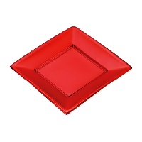 Piatti quadrati metallizzati in plastica da 17 cm - 4 unità