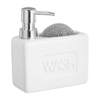 Dispenser di sapone WASH con supporto per paglietta integrato