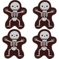 Figure di cioccolato fondente a forma di scheletro per Halloween - 72 unità