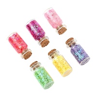 Purpurina a forma di cuori colorati - 6 barattoli