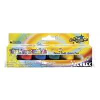 Vernice tessile opaca 15 ml - Acrilex - 6 unità