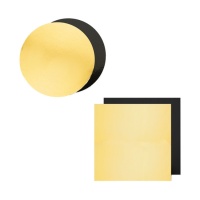 Sottotorta oro e nero da 22,5 x 22,5 x 0,3 cm - Sweetkolor - 1 unità