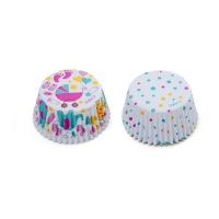 Pirottini per cupcake bianchi per baby shower bambina - Decora - 36 pz.