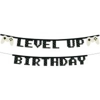 Ghirlanda di compleanno Level Up da 2,5 m