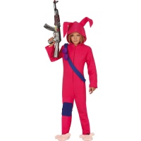 Costume coniglio guerriero rosa da adolescente