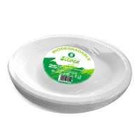 26 x 19 cm vassoi ovali bianchi biodegradabili per canna da zucchero - 25 pz.