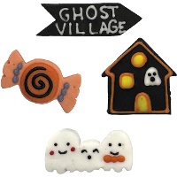 Figure di zucchero assortite a tema villaggio di Halloween da 4 cm - Dekora - 40 pezzi
