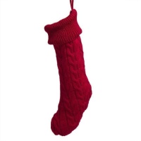 Calza di Natale in maglia rossa