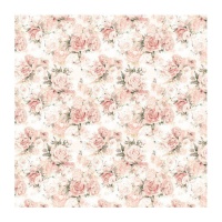 Carta pergamena Shabby Roses 30,5 x 30,5 cm - Artis decor - 3 fogli