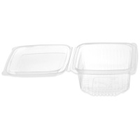 Contenitore in plastica trasparente da 1,5 L con coperchio a cerniera - 50 pz.