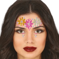 Gioielli adesivi per il viso con tre fiori