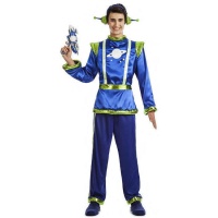 Costume da alieno blu con antenne per uomo