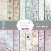 Kit di carte per scrapbooking di Essential Vintage - Artis decor - 18 fogli