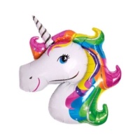 Palloncino a forma di unicorno multicolore da 108 cm - Amber