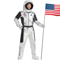 Costume da astronauta d'argento per adulti