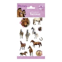 Tatuaggi temporanei assortiti cavallo - 12 unità