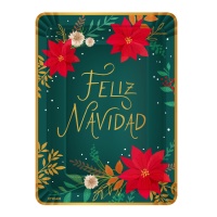 Vassoio Feliz Navidad con fiori da 25 x 34 cm - 2 unità