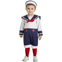 Costume da marinaio della Marina con nastro rosso per bambini