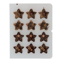 Decorazioni con stelle di bronzo al cioccolato - 12 pezzi.
