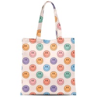 Borsa in tessuto con Emoticons colorate e chiusura a zip