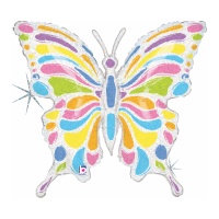 Palloncino farfalla pastello olografica da 84 cm - Grabo