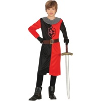 Costume da guerriero medievale rosso per bambini