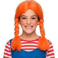 Parrucca arancione con trecce per bambini