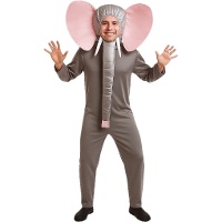 Costume da elefante con cappuccio per adulti