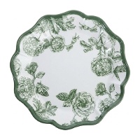 Piatto floreale verde 26,5 cm