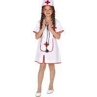 Costume da infermiera con cuffia e grembiule per bambina