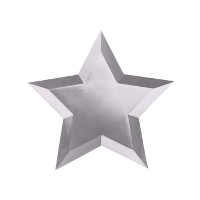 Piatti da 27 cm a forma di stella metallizzati - 6 unità