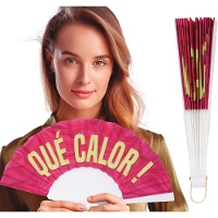 Ventaglio con la scritta QUÉ CALOR!
