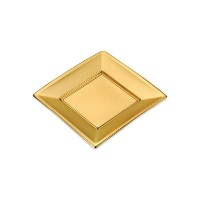 Piatti quadrati metallizzati in plastica da 17 cm - 4 unità