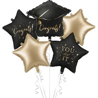 Bouquet di palloncini per la laurea con stelle - 5 pezzi