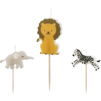 Candele Safari mix - 3 pezzi