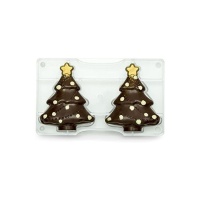 Stampo per albero di Natale in cioccolato 10 cm - Decorare - 2 cavità