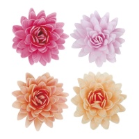 Cialde fiori di loto in 4 colori da 5,5 cm - Dekora - 18 unità
