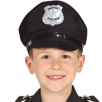 Cappello da polizia nero per bambini