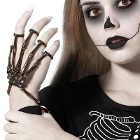 Braccialetto di mano scheletrica argentata