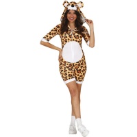 Costume corto da orso leopardo per donna