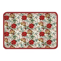 Vassoi di 34 x 25 cm in cartone con motivi di fiori di Natale e campane - 2 pezzi