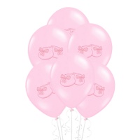 Palloncini in lattice scarpette rosa da 30 cm - 50 unità - PartyDeco