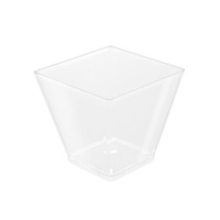 Ciotola quadrata in plastica trasparente 6,5 x 5,3 cm - 25 pz.