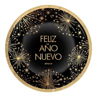 Piatto Happy New Year 17 cm - 8 pezzi