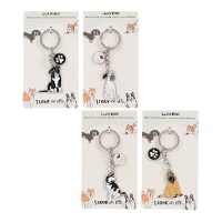 Portachiavi in metallo a forma di cane - 1 unità