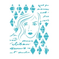 Stencil viso di donna con rombo 20 x 28,5 cm - Artis decor - 1 unità