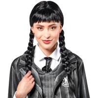 Mercoledì Addams parrucca per adulti