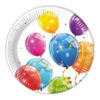 Piatti a palloncino lucidi da 23 cm - 8 pz.