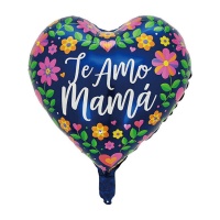 Palloncino I Love You Mum con fiori 45 cm