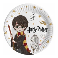 Piatti cartone compostabili Harry Potter da 23 cm - 8 unità
